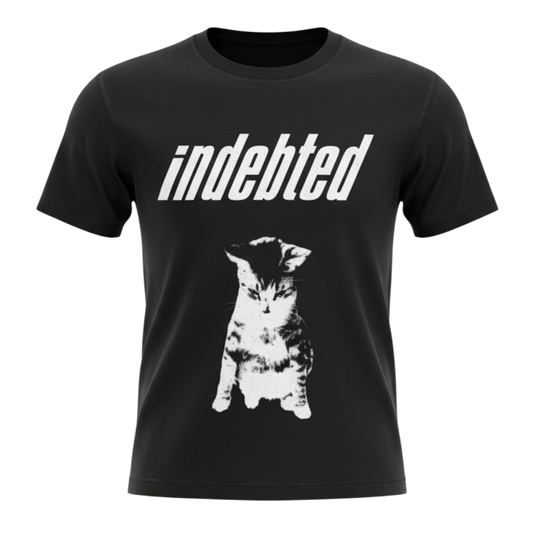 INDEBTED - “TRUNKS THE CAT” T-SHIRT